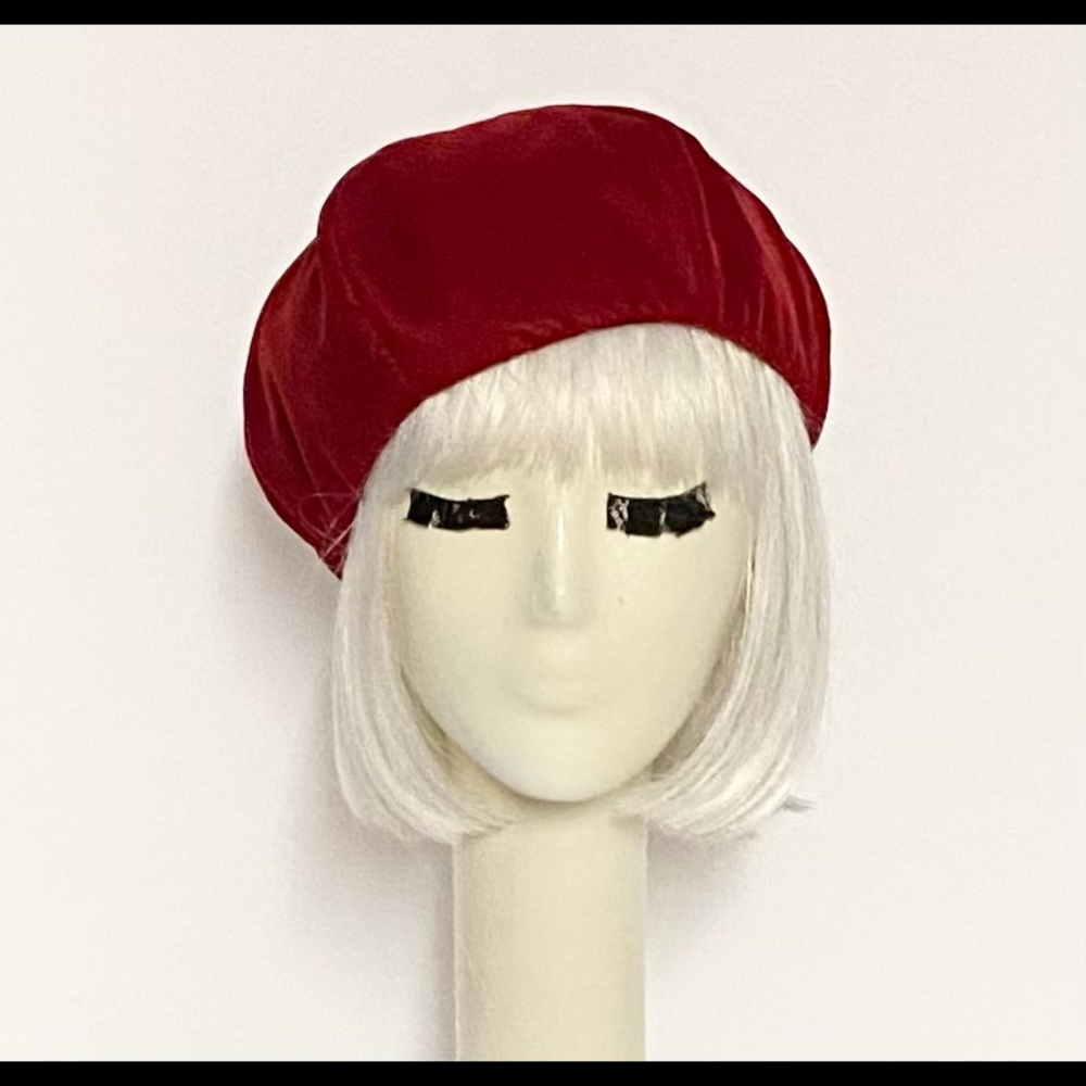 Red Velvet Beret Hat